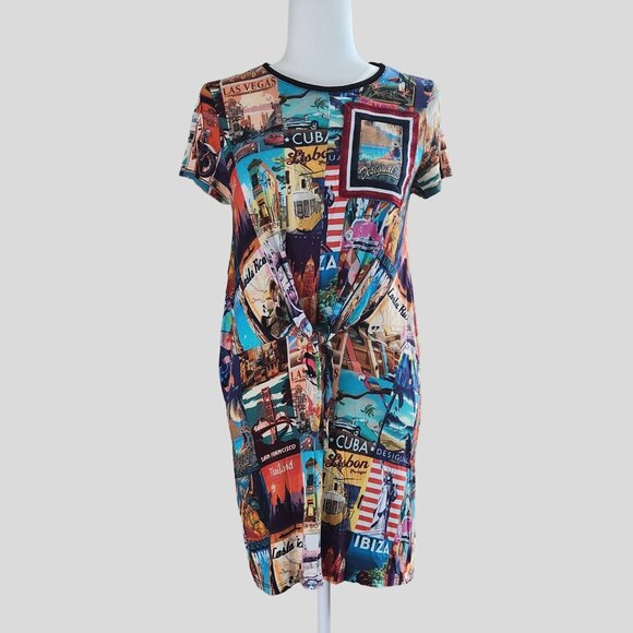 Desigual Phoebe Postcards Dress - Small - Picture 2 of 8